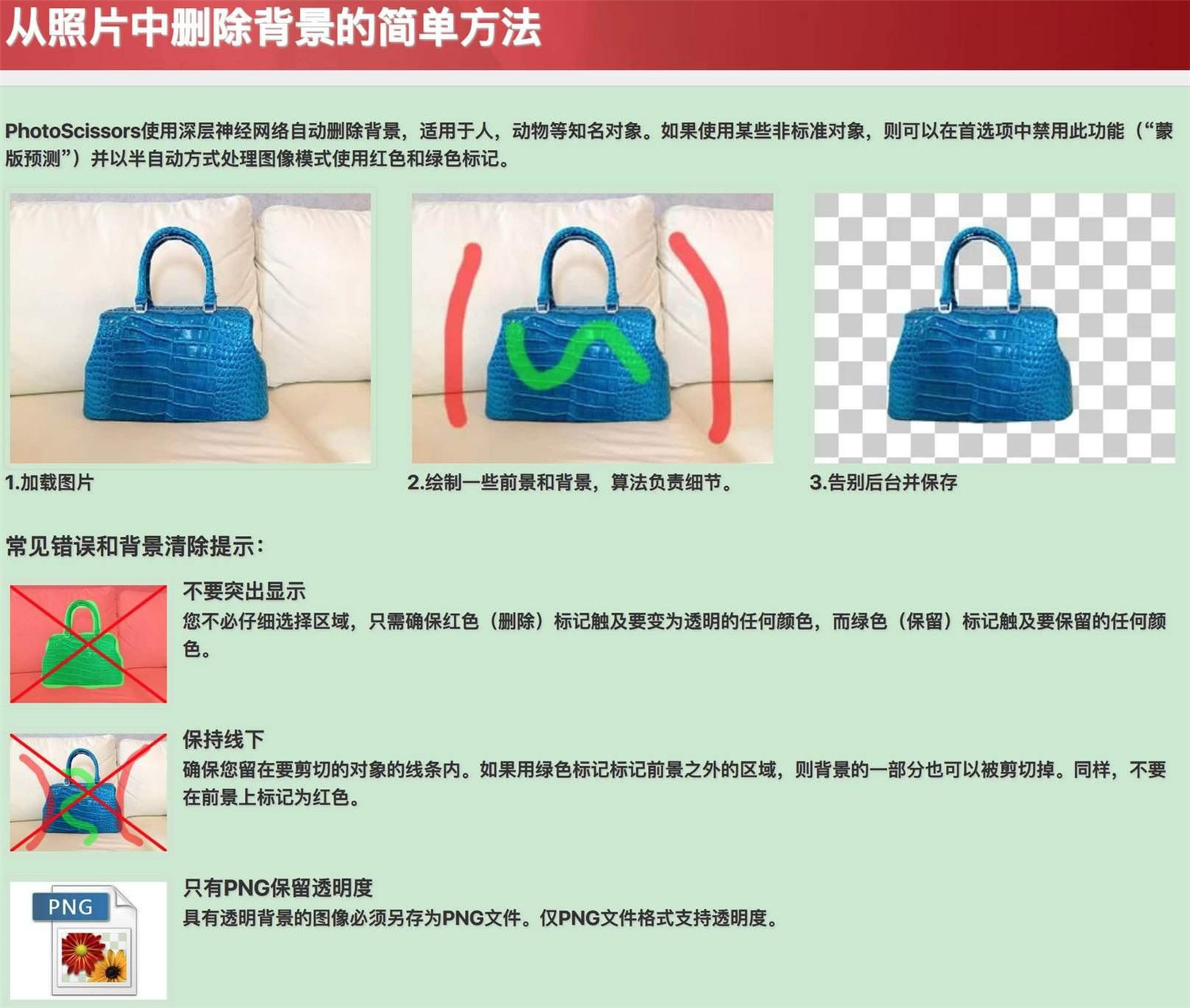 一键智能抠图 PhotoScissors