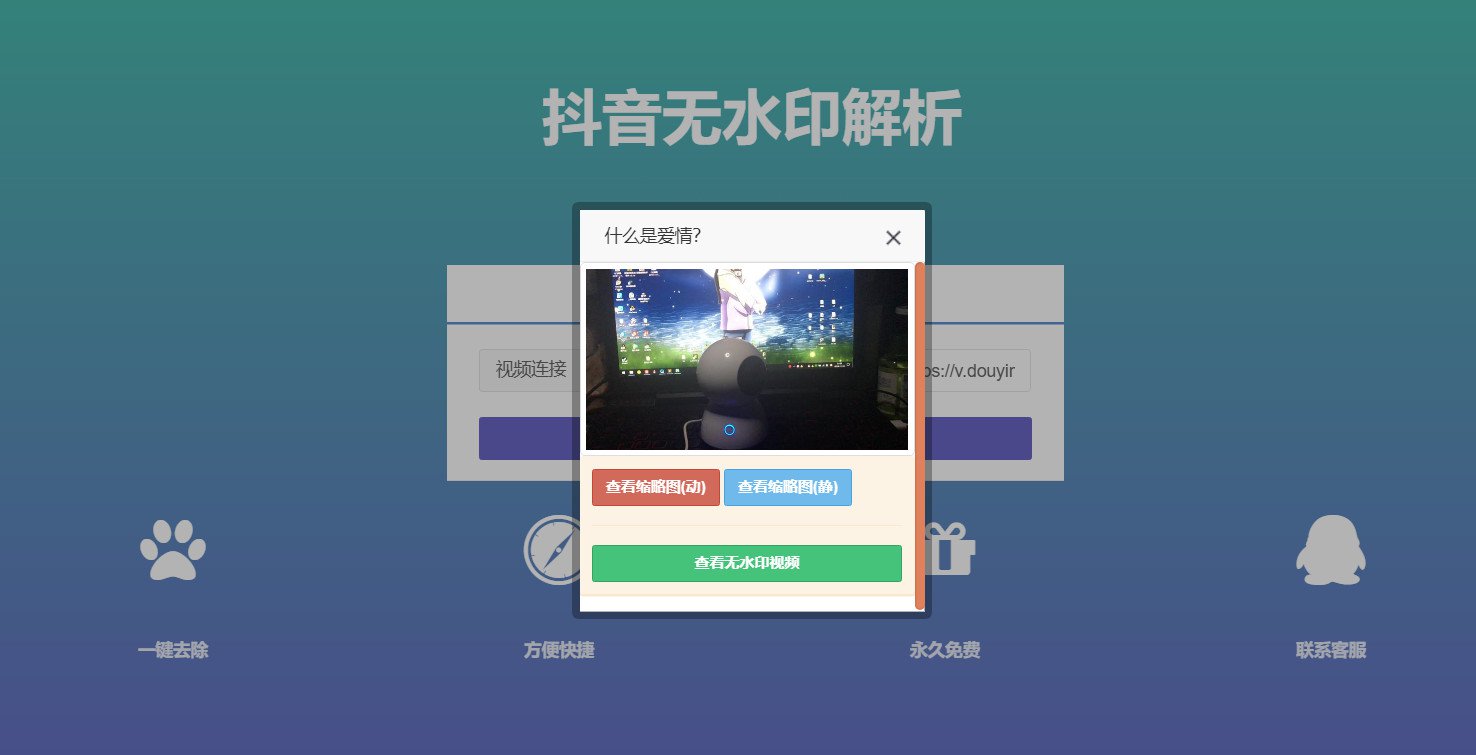 抖音在线无水印解析PHP源码-小酒资源