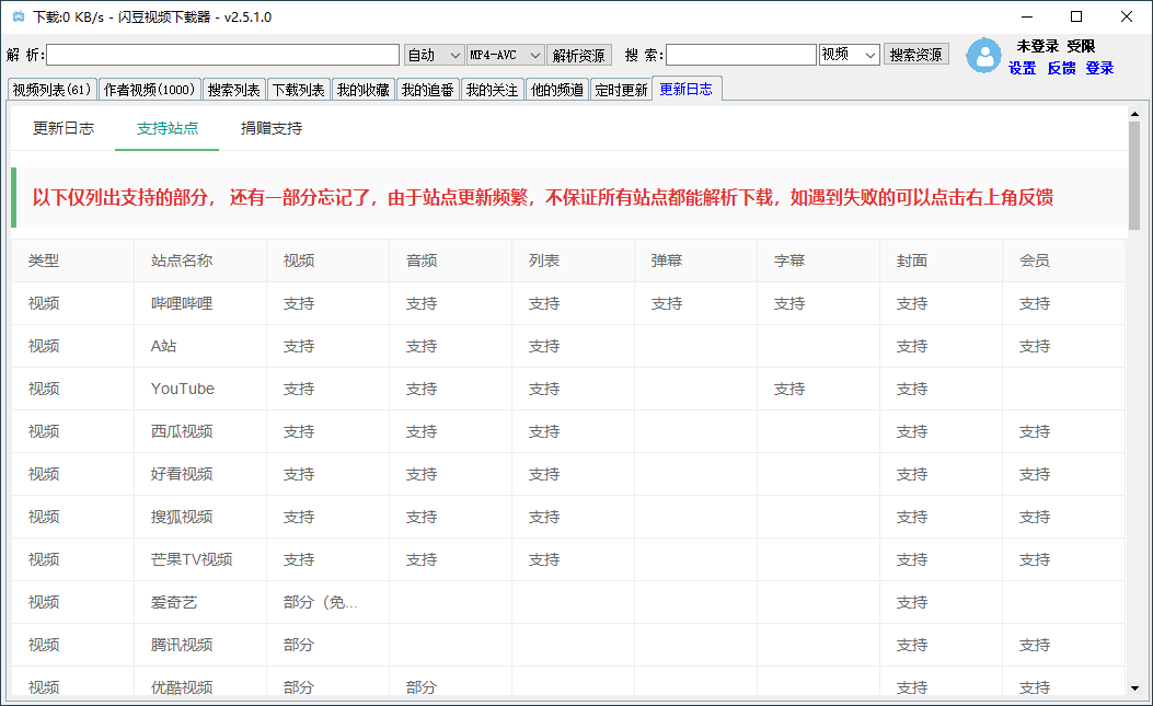 闪豆多平台视频下载器v2.5.1.0